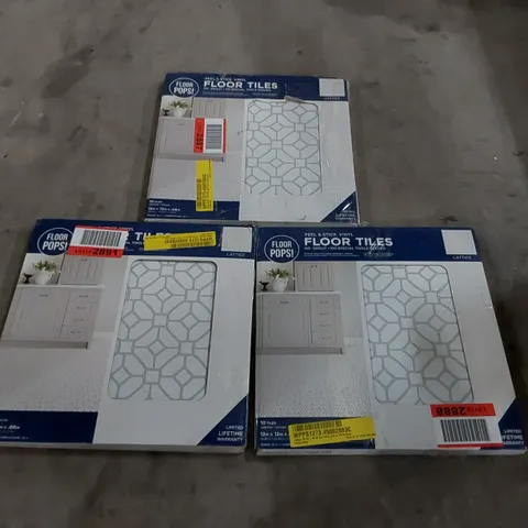 BOXED LATTICE 30.48 X 30.48 CM VINYL TILE IN WHITE/GREY - APPROXIMATELY 30 TILES (1 ITEM)