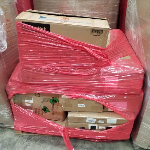 PALLET CONTAINING ASSORTED PRODUCTS INCLUDING PINK OFFICE CHAIR & COMPUTER DESKS