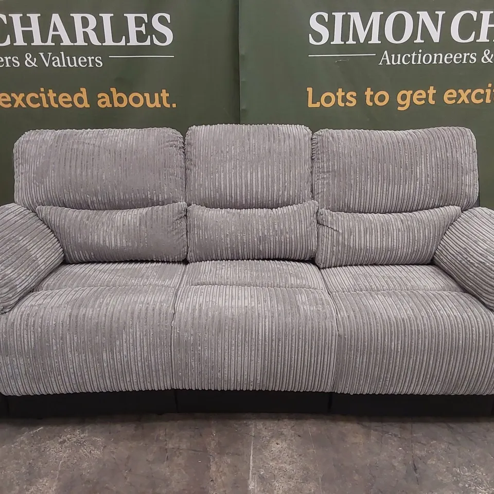 SIENNA FABRIC/FAUX LEATHER HIGH BACK 3 SEATER RECLINER SOFA RRP £849