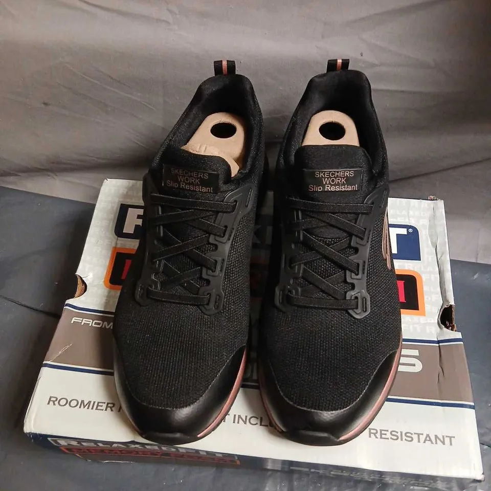 SKECHERS WORK SLIP-RESISTANT TRAINERS – BLACK, WOMEN'S UK 5 (US 8, EU 38)