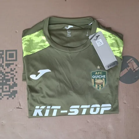 JOMA AFC QUICHE SHORT SLEEVE JERSEY IN OLIVE/LIME SIZE LARGE
