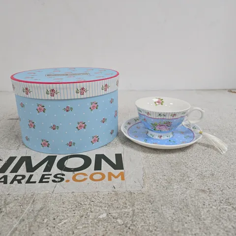 LONDON BOUTIQUE CUP AND SAUCER IN BOX