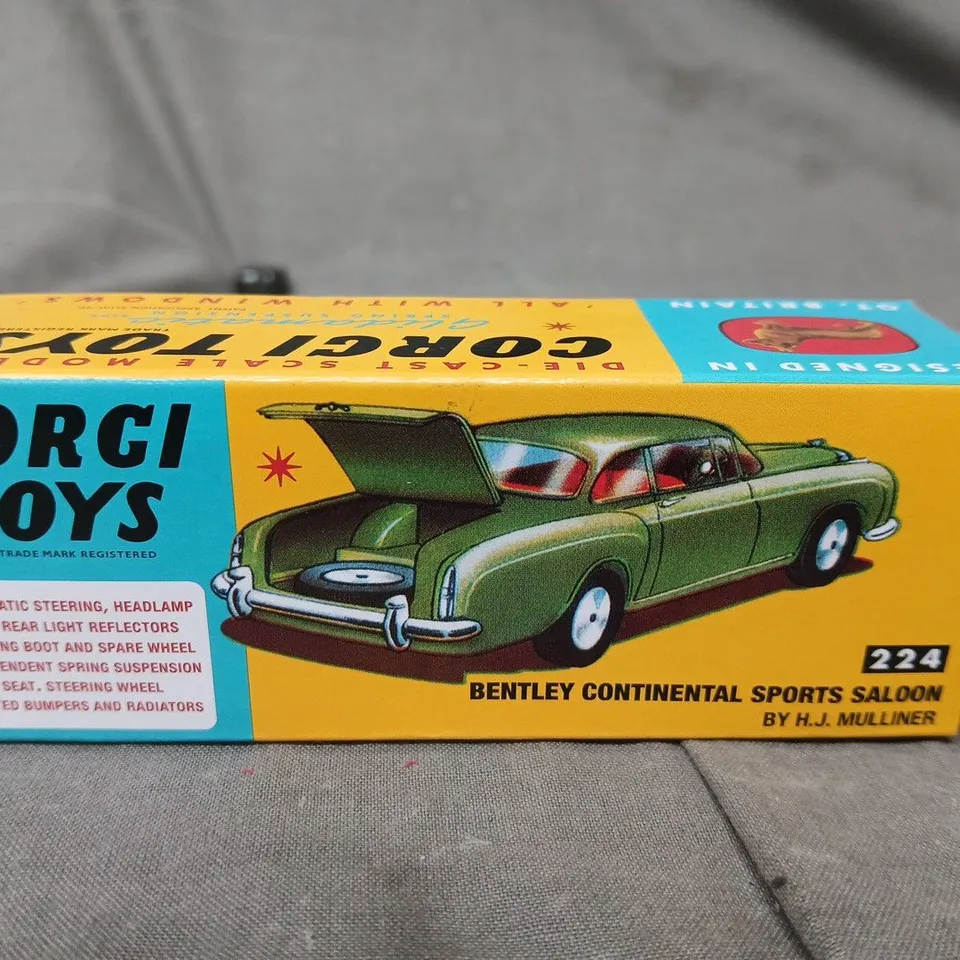 BOXED CORGI MODEL CLUB BENTLEY CONTINENTAL SPORTS SALOON NO 224 2025 REISSUE 1 50