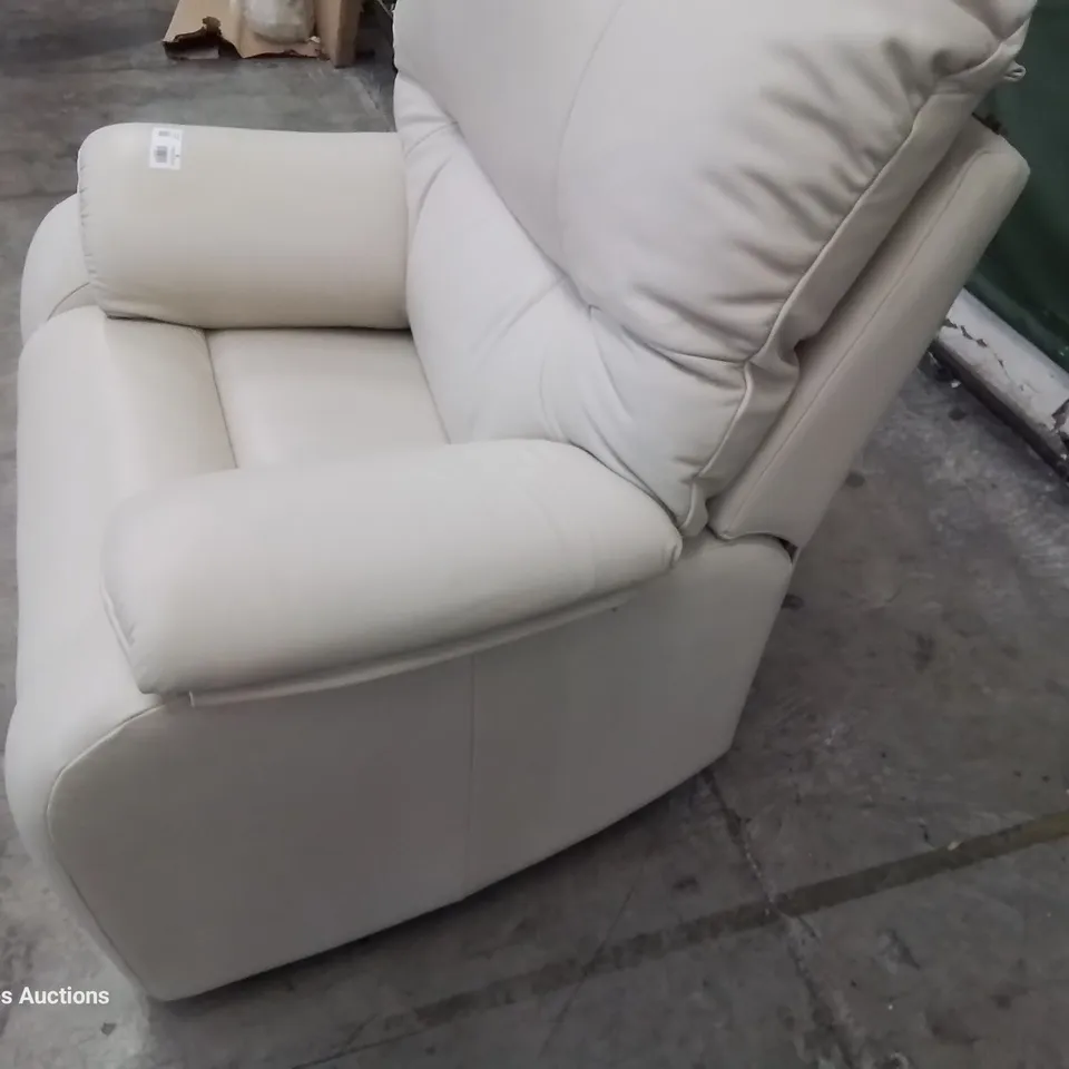 QUALITY BRITISH DESIGNER & MANUFACTURED G PLAN M8NSTRAL POWER RECLINING EASY CHAIR CAPRI STONE LEATHER 