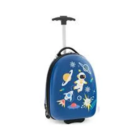 BOXED COSTWAY KIDS BLUE SUITCASE LUGGAGE WITH WHEELS