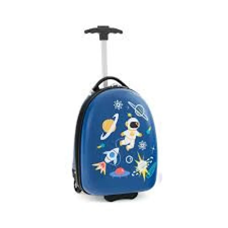 BOXED COSTWAY KIDS BLUE SUITCASE LUGGAGE WITH WHEELS