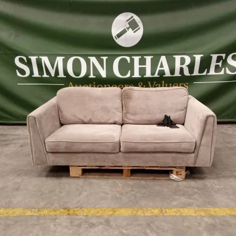 MESSINA 3 SEATER STANDARD BACK FABRIC SOFA - NATURAL