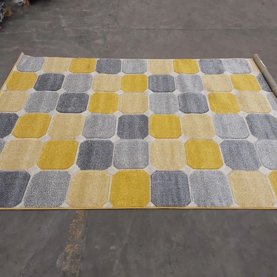 ORIENTAL WEAVERS PORTLAND RUG - YELLOW/GREY // SIZE: 200 X 285cm
