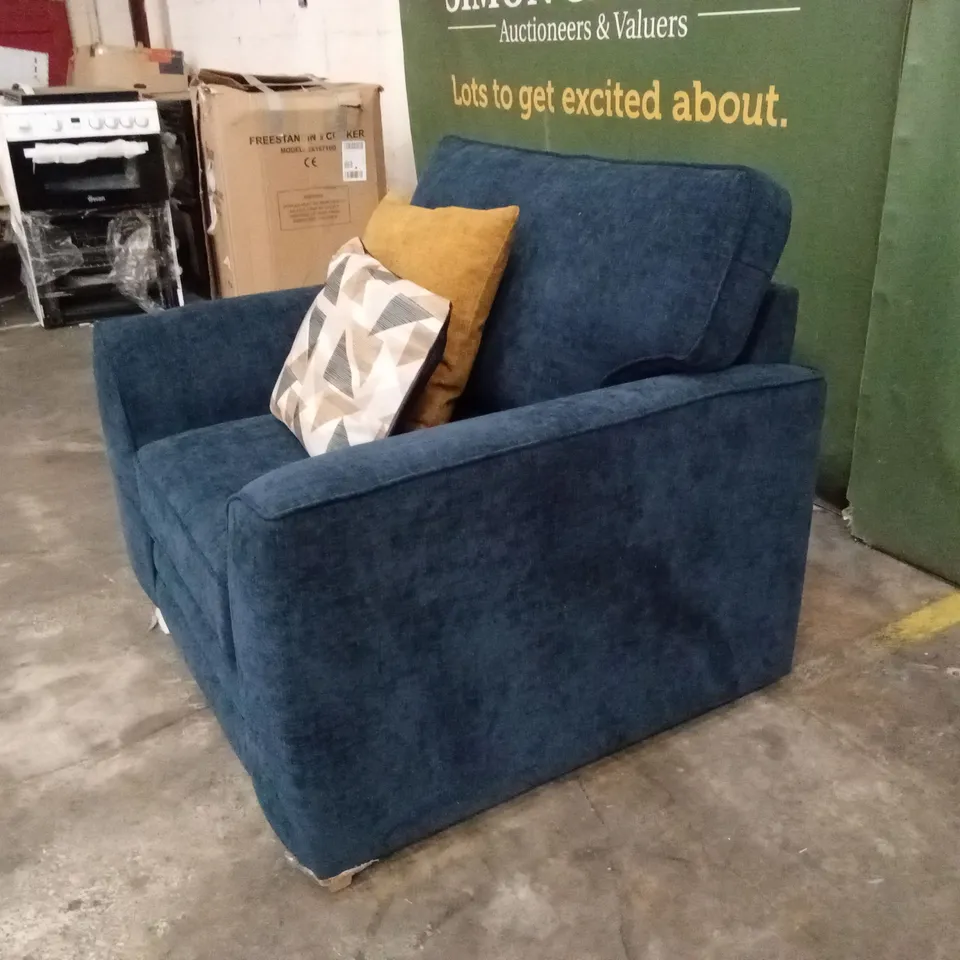KALUNA FABRIC ARMCHAIR - NAVY RRP £849