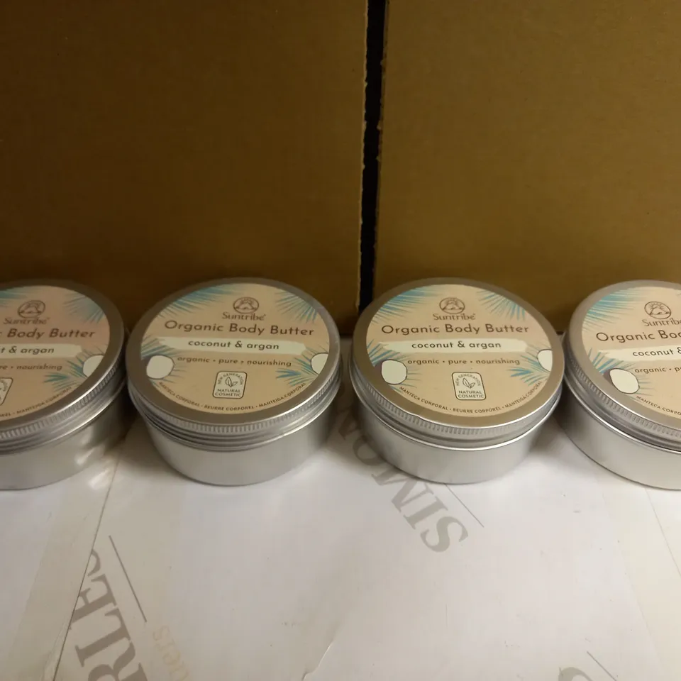LOT OF 4 SUNTRIBE COCONUT & ARGAN ORGANIC BODY BUTTER 
