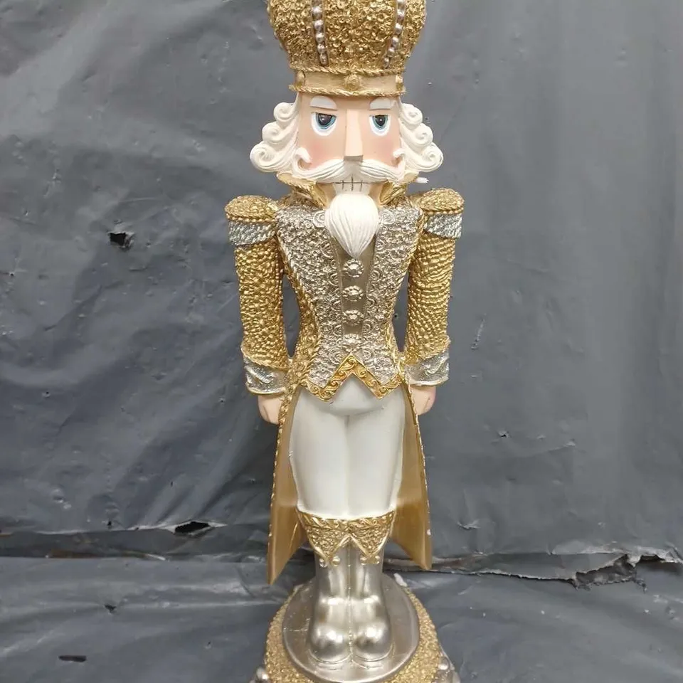 BEADED EFFECT NUTCRACKER - GOLD/SILVER COLOUR RRP £29.99