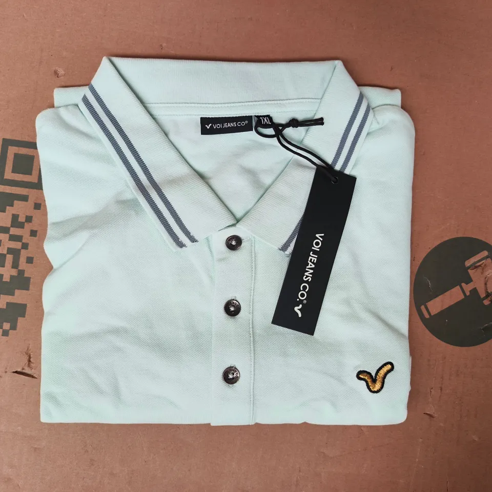 VOI JEANS SHORT SLEEVE LONG POLO TOP IN MINT GREEN SIZE XL