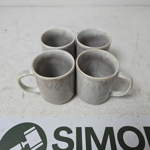 SET OF 4 CERAMIC MUGS WITH REACTIVE GLAZE – GREY