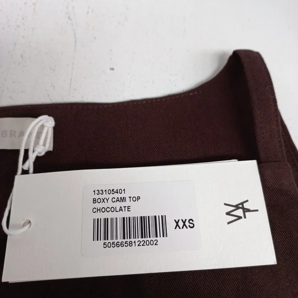 WAT THE BRAND BOXY CAMI TOP – CHOCOLATE, XXS