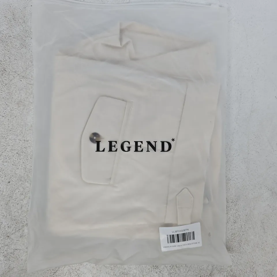 BAGGED LEGEND PREMIUM SIDE CINCH TROUSERS IN STONE SIZE 32