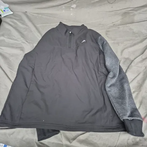 ADIDAS BLACK PULLOVER JACKET WITH GREY SLEEVES – UK M