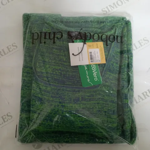 NOBODYS CHILD SQUARE NECK KNITTED MIDI DRESS IN GREEN - UK 10