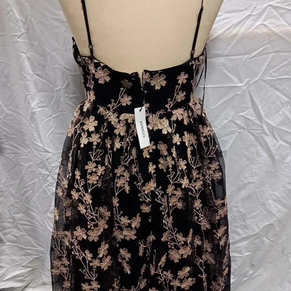 COAST PETITE CAMI TOP FLORAL MESH DRESS - SIZE 12 