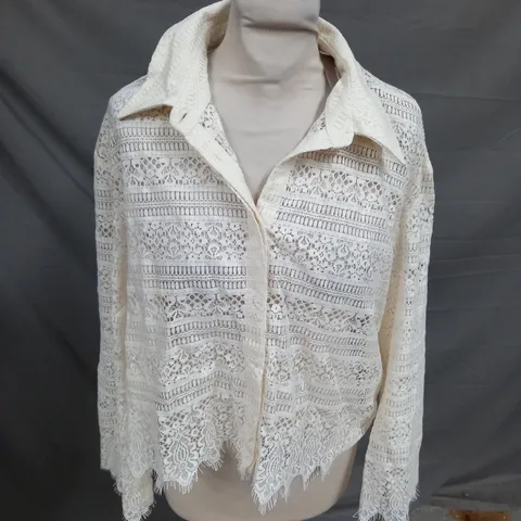 RIVERISLAND CREAM CROPPED TOP - UK 12
