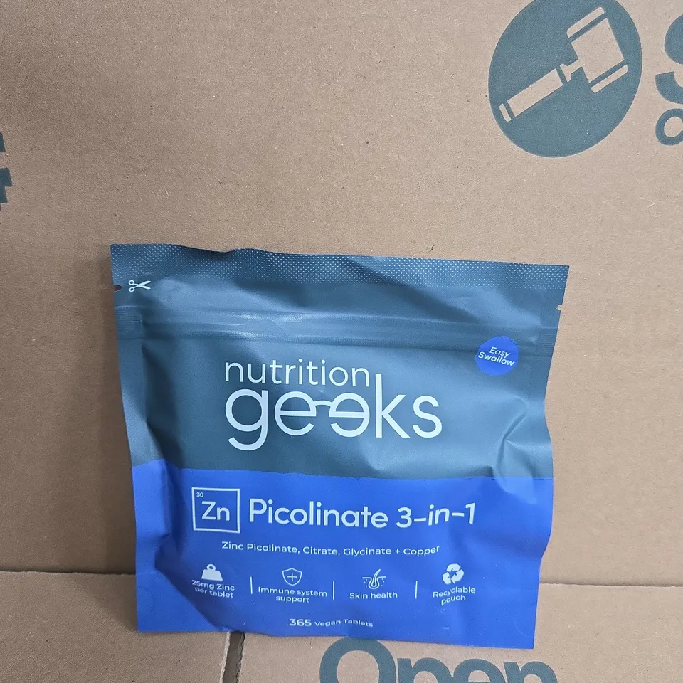 NUTRITION GEEKS ZINC PICOLINATE 3-IN-1 VEGAN TABLETS – 365 CAPSULES