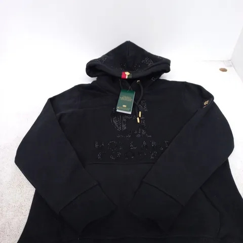 HOLLAND COOPER ESSENTIAL HOODIE – BLACK SPARKLE, SIZE L