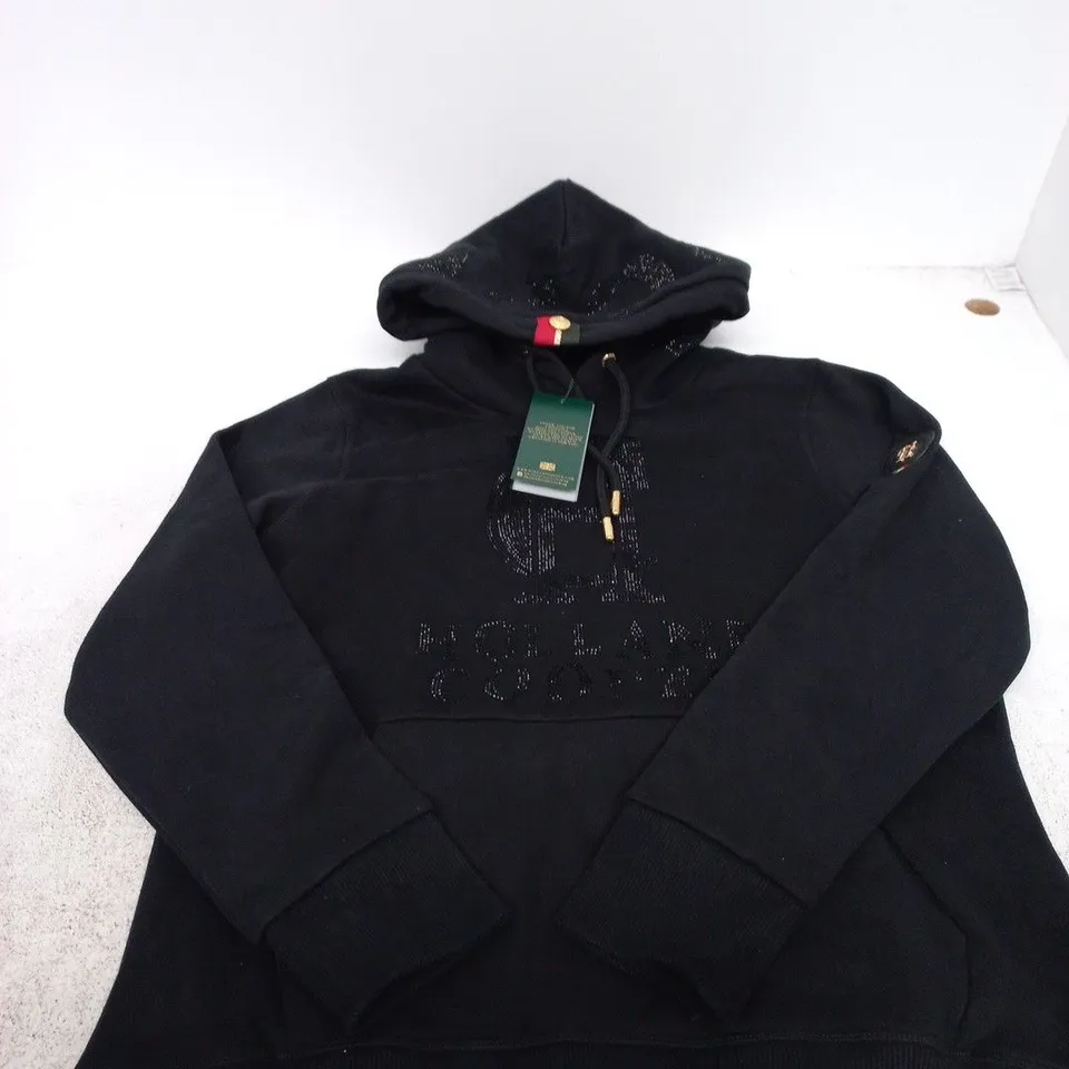 HOLLAND COOPER ESSENTIAL HOODIE – BLACK SPARKLE, SIZE L