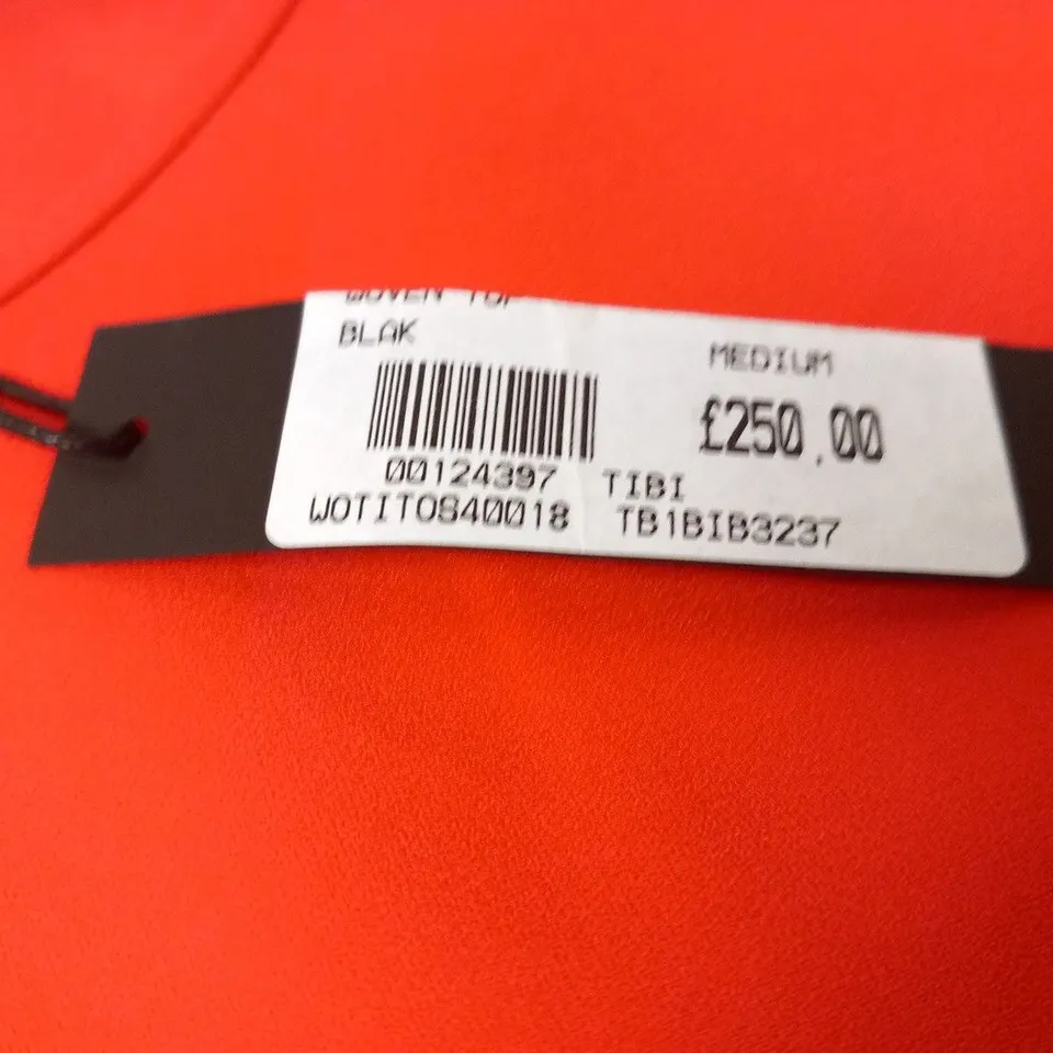 TIBI ORANGE WOVEN TOP SIZE MEDIUM