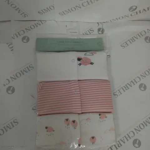 PACK OF 3 LONG SLEEVE SLEEPSUITS SIZE 3-6 MONTHS