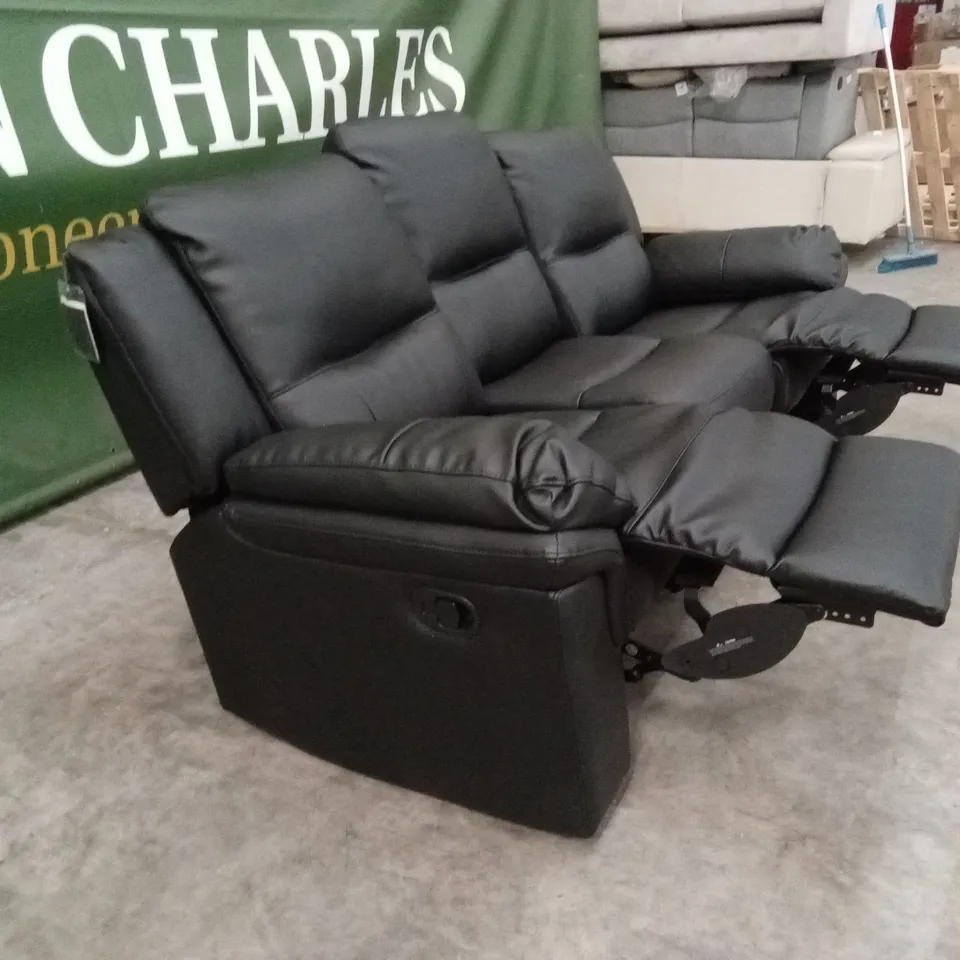 ALBION LUXURY FAUX LEATHER 3 SEATER HIGH BACK MANUAL RECLINER SOFA RRP £749