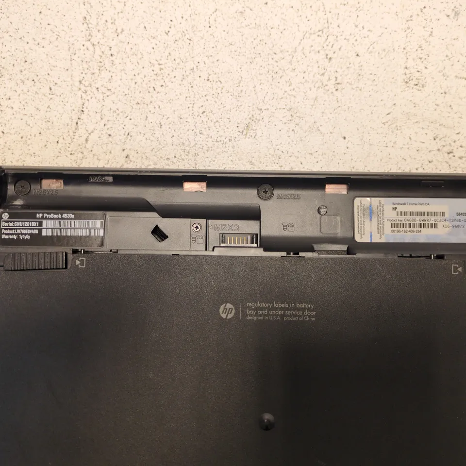 HP PROBOOK 4530S LAPTOP – BATTERY MISSING (FAULTY)