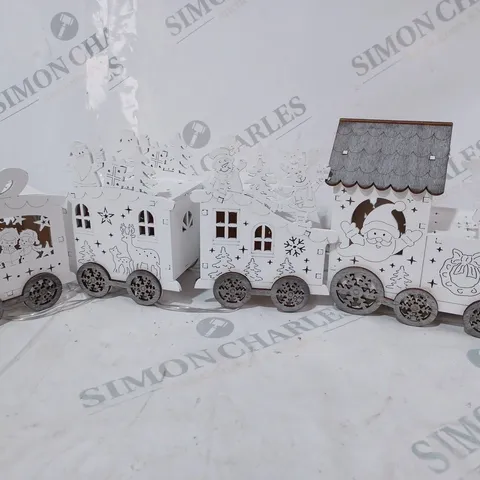 HOME REFLECTIONS PRE-LIT WOODEN WHITE TRAIN DECOR