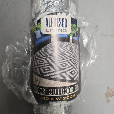 ALFRESCO LIVING INDOOR OUTDOOR RUG IN GREY/WHITE - L180XW120CM