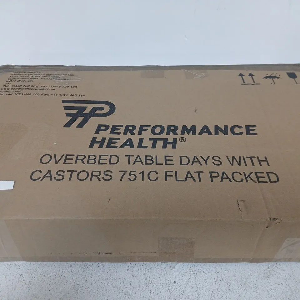 PERFORMANCE HEALTH OVERBED TABLE WITH CASTORS