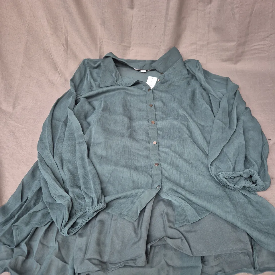 WALLIS PETITE HIGH LOW HEM SHIRT IN EMERALD SIZE 18