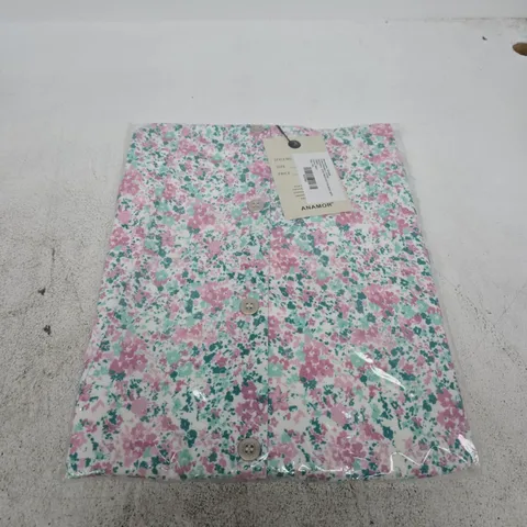 ANAMOR WOMEN'S FLORAL DITSY BUTTON-FRONT SKIRT – MINT/PINK, XXL