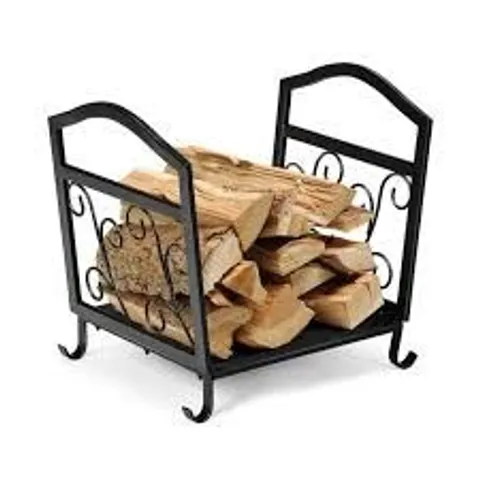 BOXED COSTWAY FIREPLACE LOG HOLDER IRON INDOOR FIREWOOD RACK