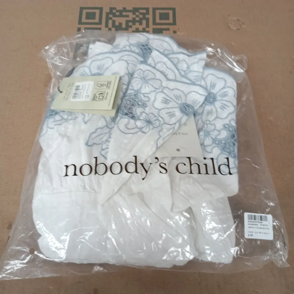 BAGGED NOBODYS CHILD ARIES CUTWORK BLOUSE IN WHITE - UK 8
