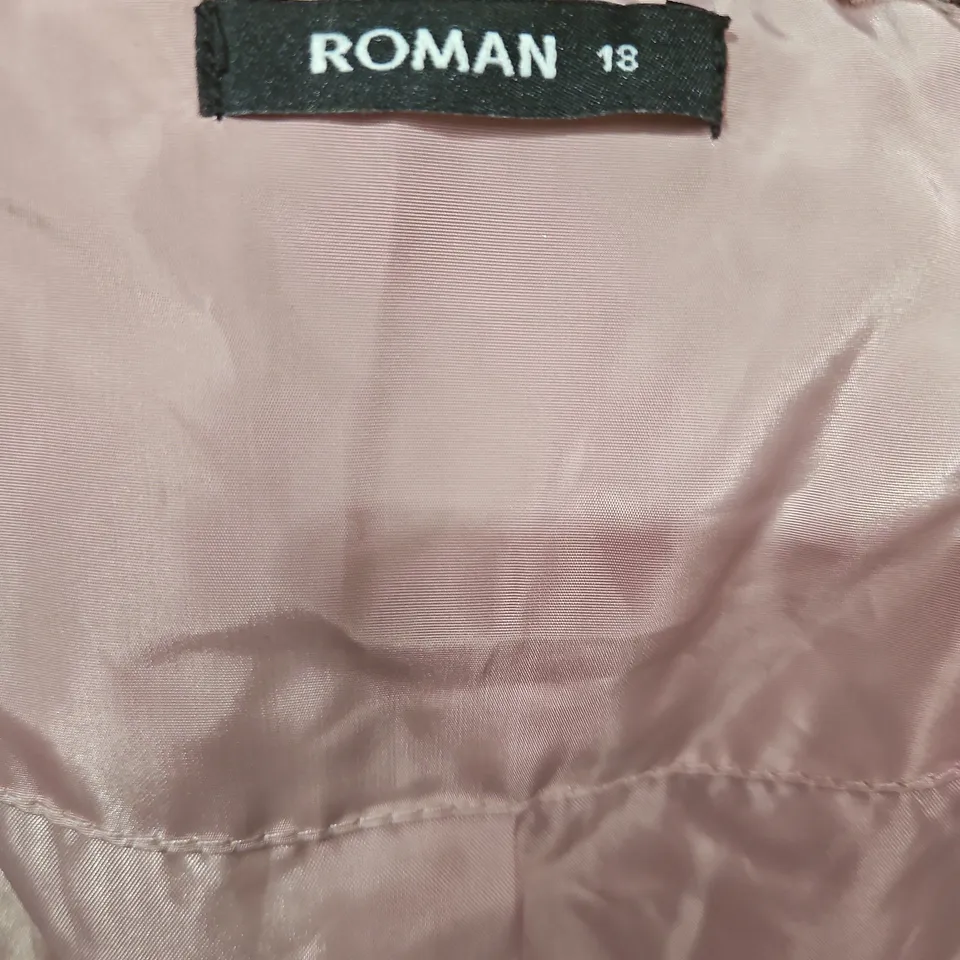 ROMAN WOMEN'S PUFFER JACKET WITH FUR COLLAR – PINK, UK 18