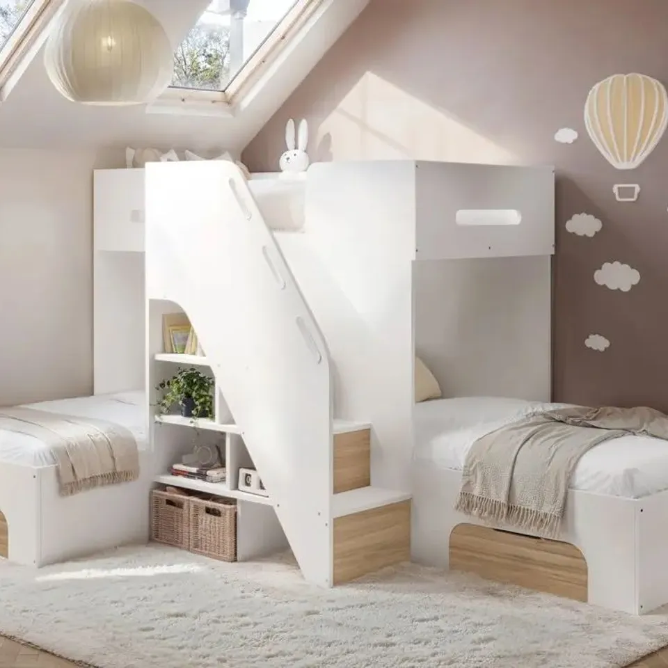 BOXED FLAIR FURNISHINGS MASON TRIPLE SLEEPER - WHITE (7 BOXES)