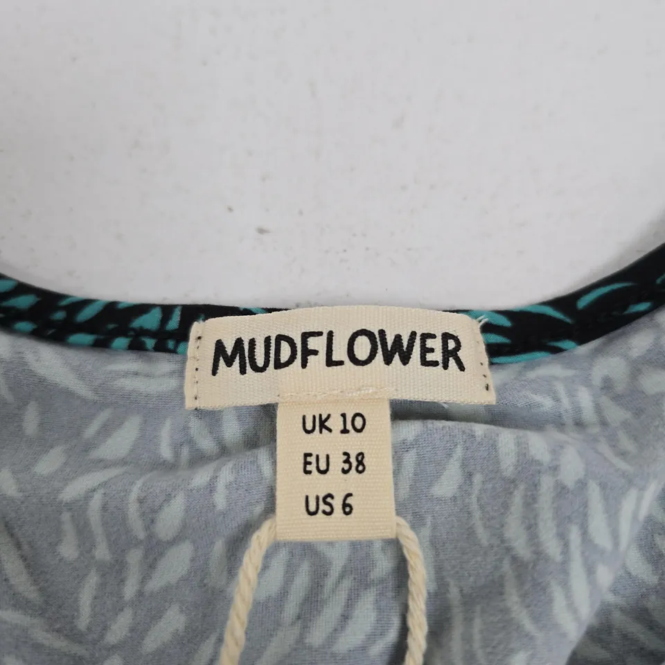 MUDFLOWER WOMEN'S DRESS – GREEN LEAF PRINT, UK 10 (EU 38, US 6)
