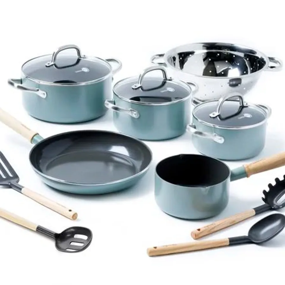BOXED GREENPAN MAYFLOWER ALUMINIUM 10-PIECE NON-STICK COOKWARE SET