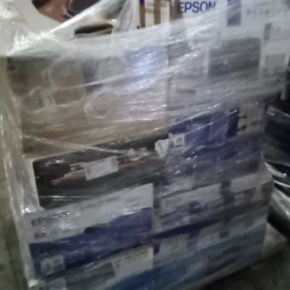 PALLET OF APPROXIMATELY 16 ASSORTED ELECTRICAL ITEMS TO INCLUDE PRINTERS , MUSICAL INSTRUMENTS 