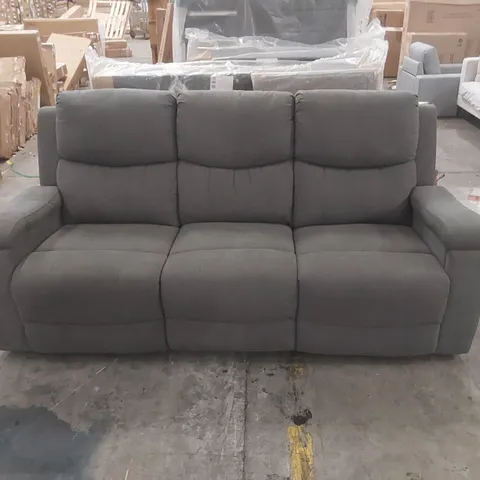 QUALITY DESIGNER CHENILLE FABRIC MANUAL RECLINER SOFA