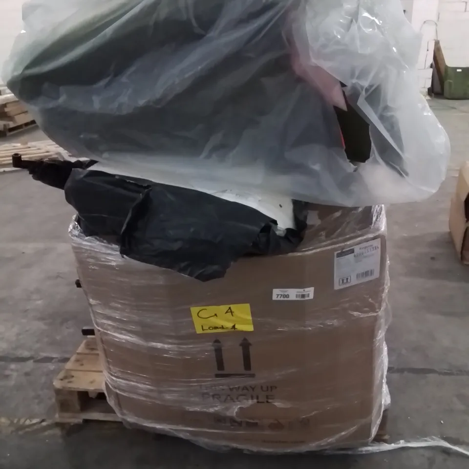PALLET CONTAINING VARIOUS ASSORTED INCOMPLETE FURNITURE PARTS AND OTHER HOUSEHOLD ITEMS 