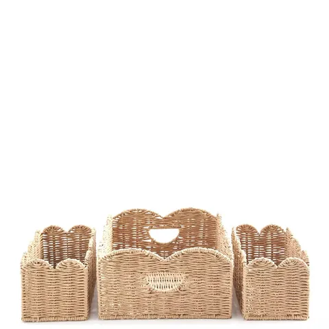 SET OF 3 SCALLOP STORAGE BASKETS