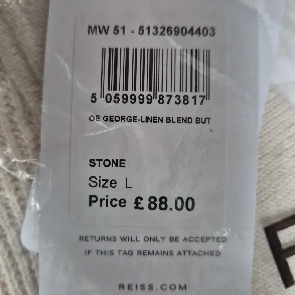 REISS STONE KNIT CARDIGAN – SIZE L