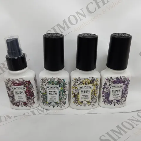 BOX OF 4 X 59ML VIALS OF POO-POURRI BEFORE YOU GO TOILET SPRAY