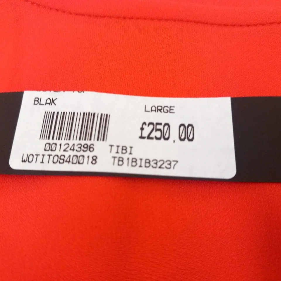 TIBI ORANGE WOVEN TOP SIZE LARGE