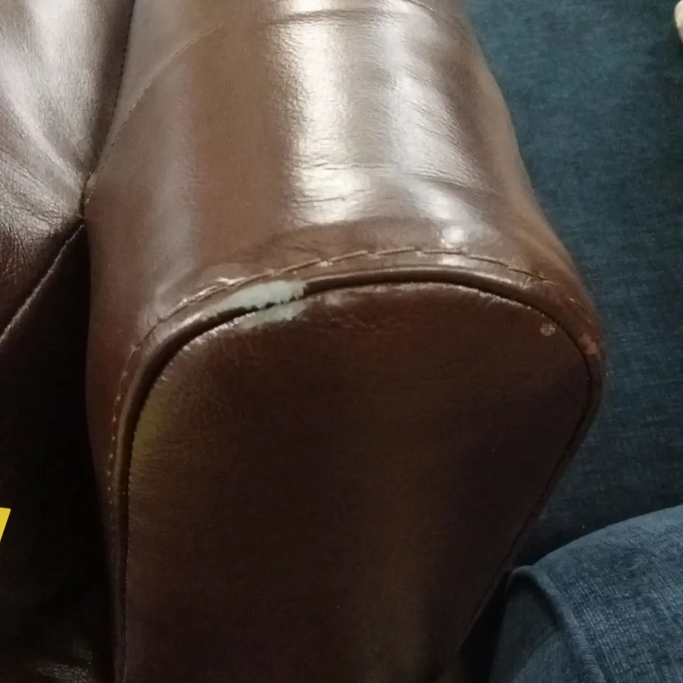 MARLOW ITALIAN LEATHER 3 SEATER SOFA - CHOCOLATE RRP £1399