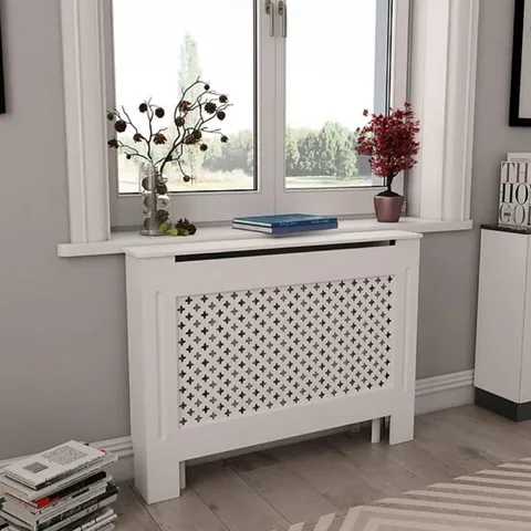 BOXED VIDAXL RADIATOR COVER WHITE 112X19X81.5 CM MDF